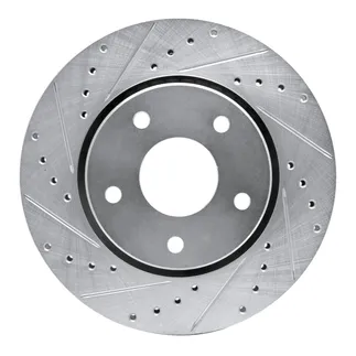 R1 Concepts EDZ-40107L Brake Rotor Drilled and Slotted Silver